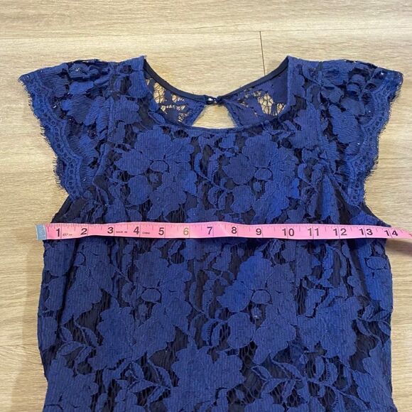 Navy blue, sleeveless lace open back mini dress size small - Picture 8 of 10